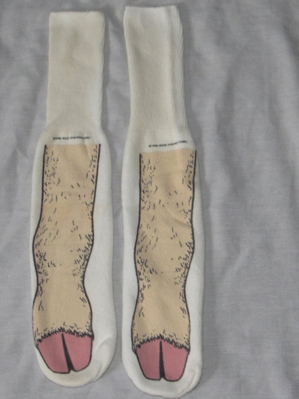 Vintage 90s Sock and Roll 1990 Pig Feet Trotters Hooves Tube Socks Adult